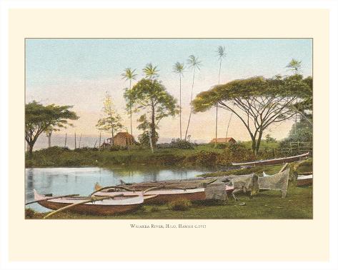 Giclee Print: Waiakea River, Hilo - Territory of Hawaii by Pacifica Island Art: 16x20in