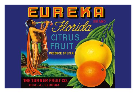 Giclee Print: Eureka Brand Florida Citrus - The Turner Fruit Company by Pacifica Island Art: 30x44in