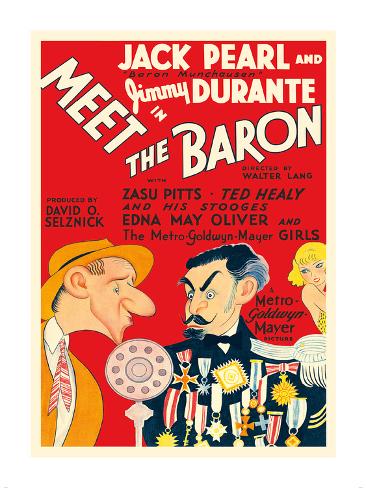 Premium Giclee Print: Meet the Baron - Starring Jimmy Durante, Jack Pearl by Al Hirschfeld: 16x12in