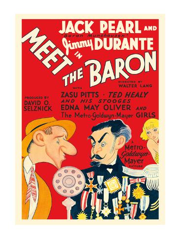 Premium Giclee Print: Meet the Baron - Starring Jimmy Durante, Jack Pearl by Al Hirschfeld: 24x18in