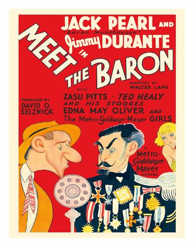 Giclee Print: Meet the Baron - Starring Jimmy Durante, Jack Pearl by Al Hirschfeld: 14x11in