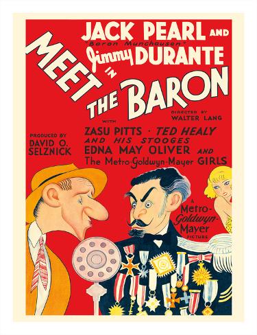 Giclee Print: Meet the Baron - Starring Jimmy Durante, Jack Pearl by Al Hirschfeld: 26x20in