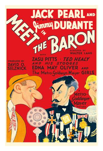 Giclee Print: Meet the Baron - Starring Jimmy Durante, Jack Pearl by Al Hirschfeld: 44x30in