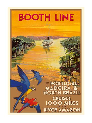 Premium Giclee Print: Portugal, Madeira, North Brazil, Amazon River - Booth Line Cruises by Walter Thomas: 24x18in