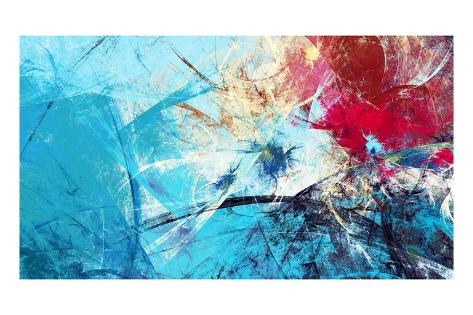 Art Print: Winter Morning. Cold Blue Winter Pattern with Lighting Effect. Abstract Painting Soft Color Texture by Excellent backgrounds: 24x16in