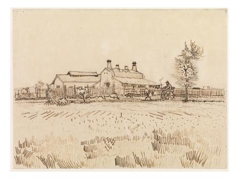 Giclee Print: A tile factory, 1888 (March) by Vincent van Gogh: 12x9in