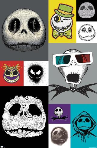 Poster: Disney Tim Burton's The Nightmare Before Christmas - Jack Grid: 34x22in