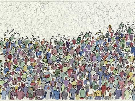 Giclee Print: All These People by Diana Ong: 12x9in