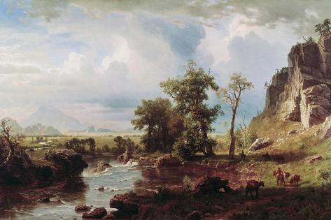 Giclee Print: Platte River, c.1863 by Albert Bierstadt: 18x12in