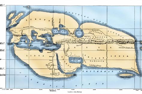 Giclee Print: World Map: Eratosthenes: 18x12in