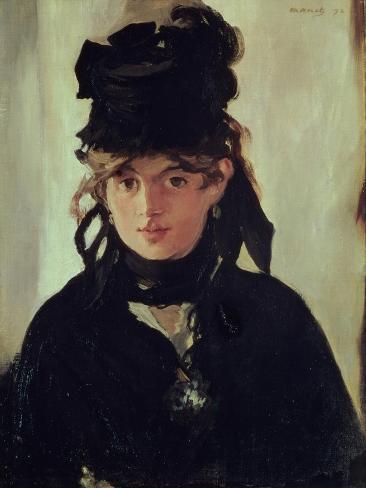Giclee Print: Berthe Morisot with a Bouquet of Violets, 1872 by Edouard Manet: 12x9in