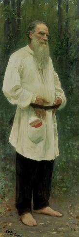 Giclee Print: Portrait of Lev Tolstoy (1828-1910) 1901 by Ilya Efimovich Repin: 24x8in