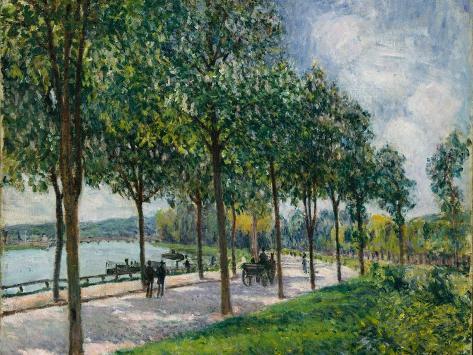 Giclee Print: Allée of Chestnut Trees, 1878 by Alfred Sisley: 12x9in
