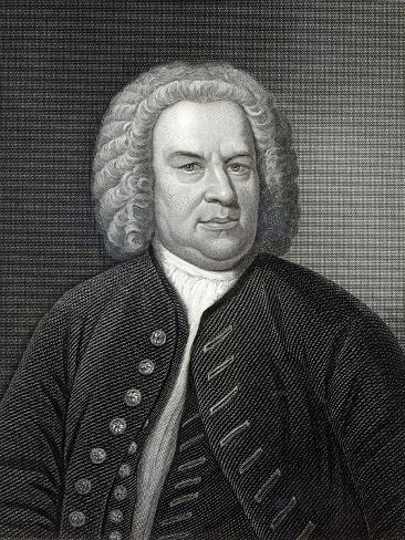Giclee Print: Portrait of Johann Sebastian Bach, German Composer (Engraving) by Elias Gottleib Haussmann: 12x9in