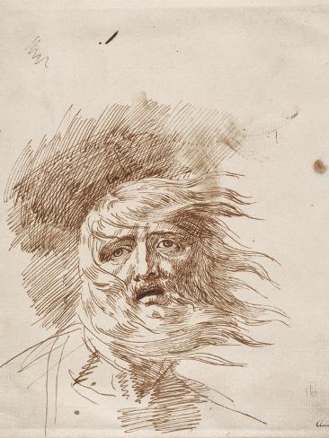 Giclee Print: King Lear in the Storm (Pen and Bistre Ink on Paper) by George Romney: 12x9in