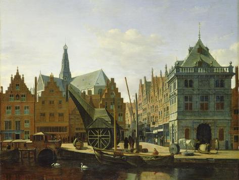 Giclee Print: View of the Spaarne at Haarlem, 1667 by Gerrit Adriaensz Berckheyde: 12x9in