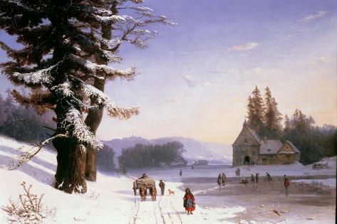 Giclee Print: Snow Scene in the South of France, 1868 by Josephine Bowes: 18x12in