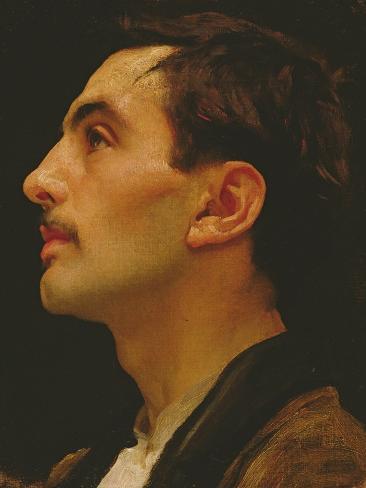 Giclee Print: Head of an Italian Model, C.1855 by Frederick Leighton: 12x9in