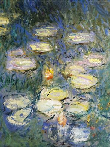 Giclee Print: Water Lilies, Detail, 1840-1927 by Claude Monet: 12x9in