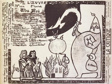 Giclee Print: Poster Advertising a Performance of 'Ubu Roi' by Alfred Jarry: 12x9in