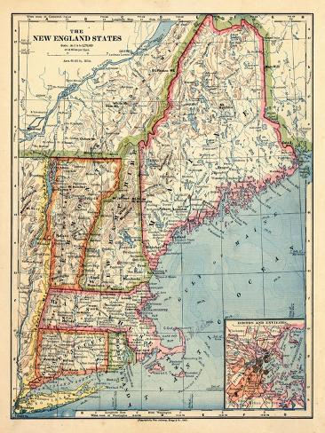 Giclee Print: 1883, New England 1883, Maine, United States: 12x9in