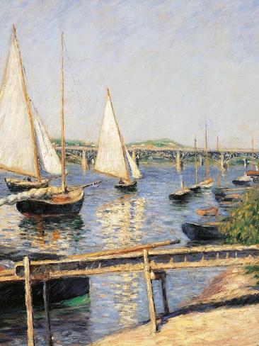 Giclee Print: Sailing Boats at Argenteuil by Gustave Caillebotte: 12x9in