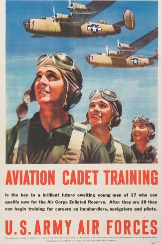 Giclee Print: Aviation Cadet Training: U.S. Army Air Forces, 1943: 18x12in