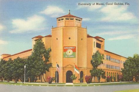 Art Print: University of Miami, Coral Gables, Florida: 18x12in