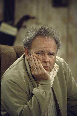 Photographic Print: Carroll O'Connor Posing as Archie Bunker in TV Series All in the Family by Michael Rougier: 12x8in