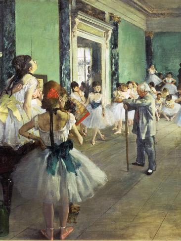 Giclee Print: The Dance Class, 1874 by Edgar Degas: 12x9in