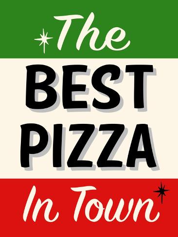 Giclee Print: Best Pizza Stripe by Retroplanet: 12x9in