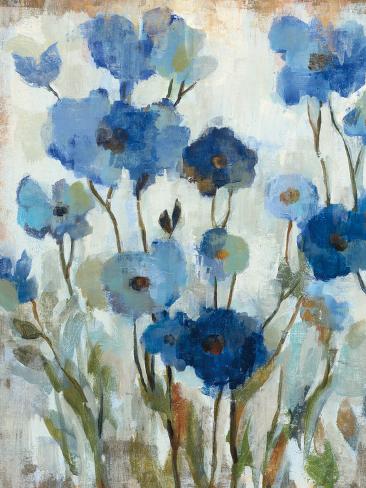 Art Print: Abstracted Floral in Blue II by Silvia Vassileva: 12x9in