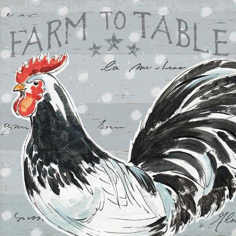Art Print: Roosters Call III by Daphne Brissonnet: 12x12in