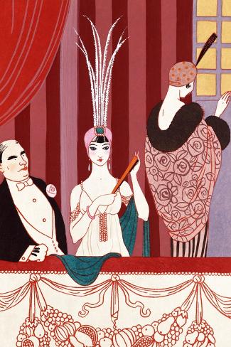 Giclee Print: The Loge, France, Early 20th Century by Georges Barbier: 18x12in