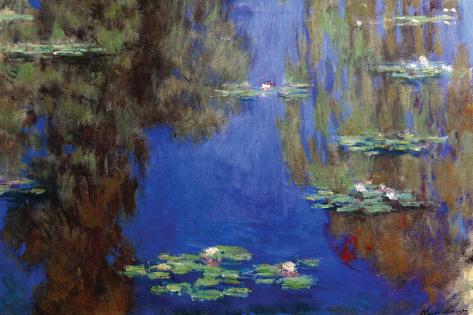 Art Print: Monet - Water Lilies by Claude Monet: 18x12in