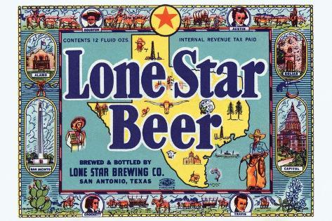 Art Print: Lone Star Beer: 18x12in