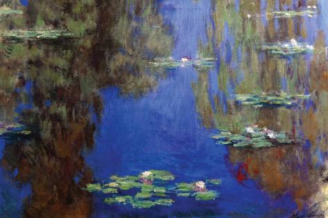 Art Print: Monet - Water Lilies by Claude Monet: 18x12in
