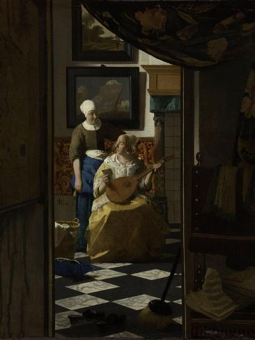 Art Print: Love Letter by Johannes Vermeer: 12x9in