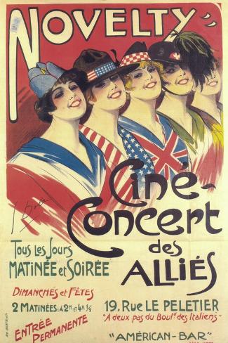 Art Print: Novelty - Cine Concert Des Allies by Georges Dola: 18x12in