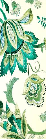 Art Print: Green Capri Floral I by Lanie Loreth: 24x8in