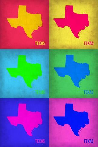 Art Print: Texas Pop Art Map 1 by NaxArt: 18x12in