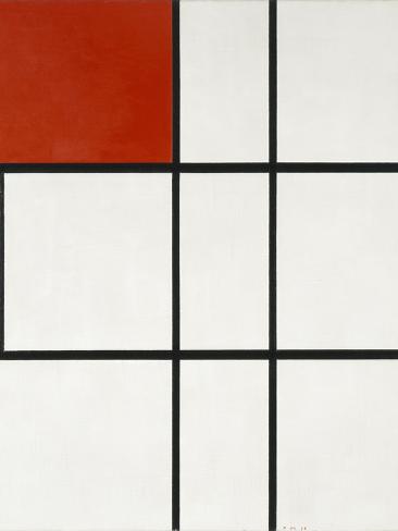 Premium Giclee Print: Composition B (No. II) with Red by Piet Mondrian: 24x18in