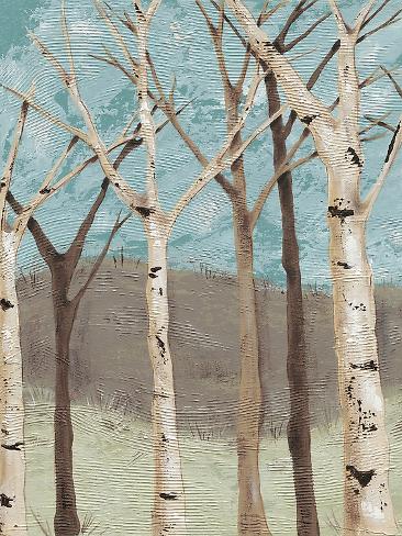 Art Print: Blue Birches I by Jade Reynolds: 12x9in
