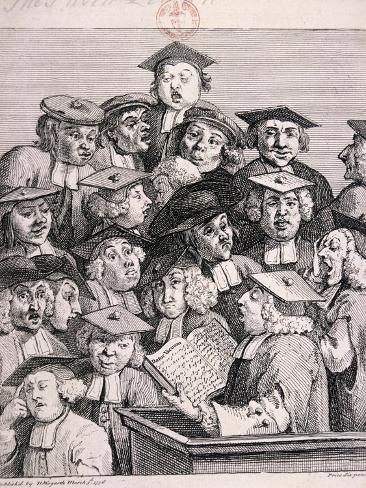 Giclee Print: Scholars at a Lecture, 1736 by William Hogarth: 12x9in