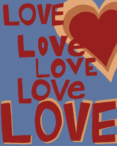 Stretched Canvas Print: Power Poster - Love by Lottie Fontaine: 20x16in