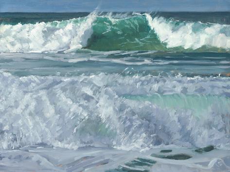 Giclee Print: Surf and Sea Foam by Lesley Dabson: 18x24in