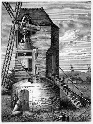 Photographic Print: Windmill, 19th Century Artwork by CCI Archives: 12x9in