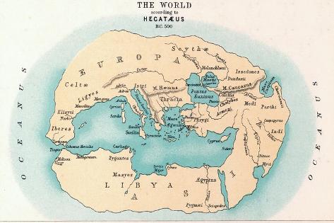 Giclee Print: World Map: 500 B. C: 18x12in