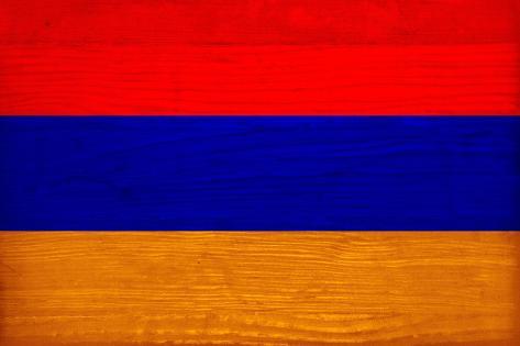 Art Print: Armenia Flag Design with Wood Patterning - Flags of the World Series by Philippe Hugonnard: 18x12in