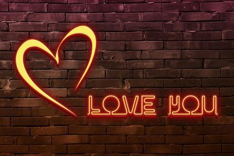 Art Print: Urban Neon Collection - Love You by Philippe Hugonnard: 18x12in